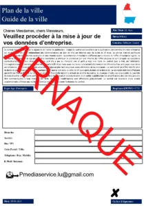 Arnaque par e-mail – Société PMediaservice